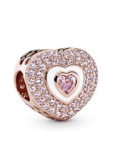 alluring itty-bitty pave heart crystals pandora charm for babies and kids